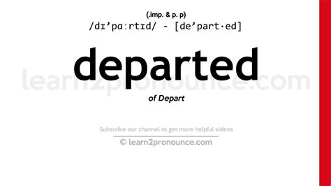 departed meaning in tagalog
